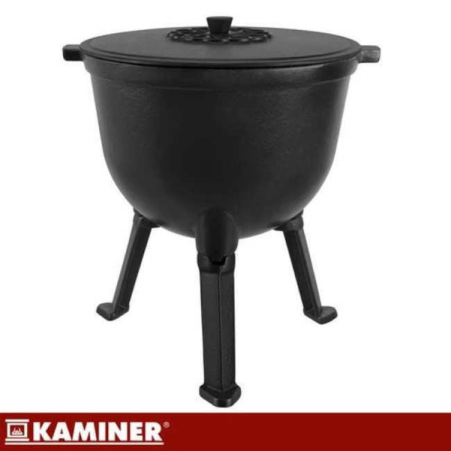 Котел чавунний емальований 10л з кришкою Kaminer 27376