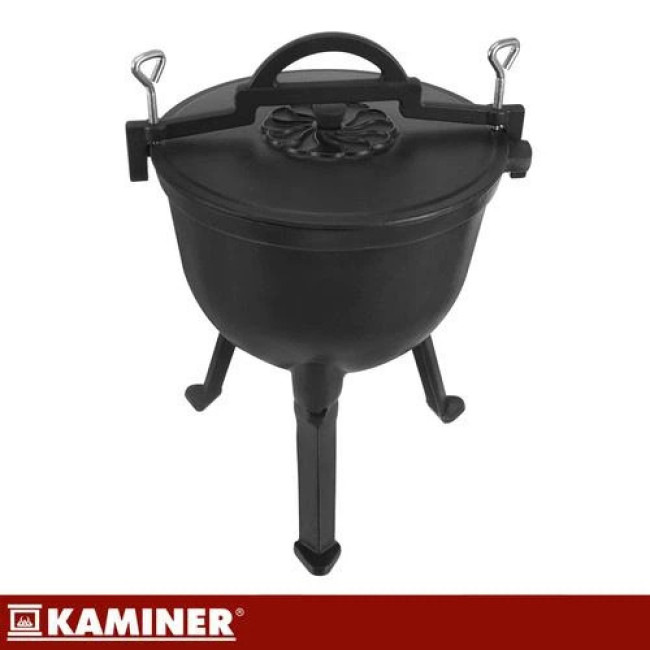Котел чавунний емальований 10л з кришкою Kaminer 27376
