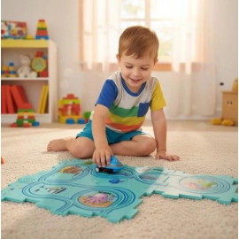Пазл-трек Kruzzel 24851 — 25 деталей, дорожній килимок, машинка, навчальний