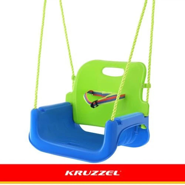 Дитяча гойдалка 3в1 зелено-блакитна Kruzzel 27358/n