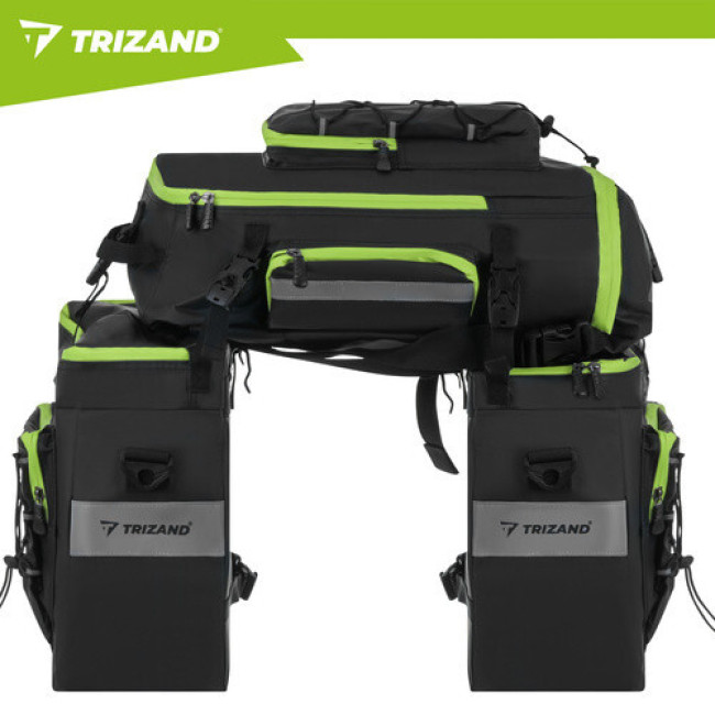 Сумка велосипедна Trizand 27339, 65L, водонепроникна, 3 в 1, багажник, рюкзак