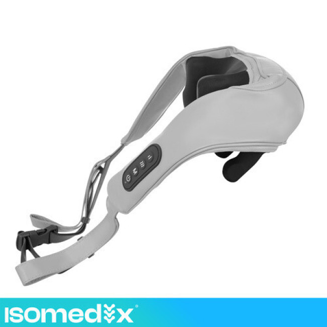 Масажер для шиї Shiatsu бездротовий з підігрівом, 22.2W, USB-C, авто-вимкнення, чорний. Isomedix 27467
