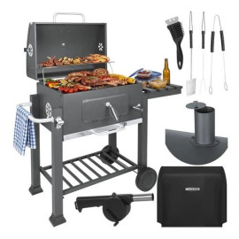 Садовый гриль Kaminer 27318 с крышкой, угольный BBQ, переносной