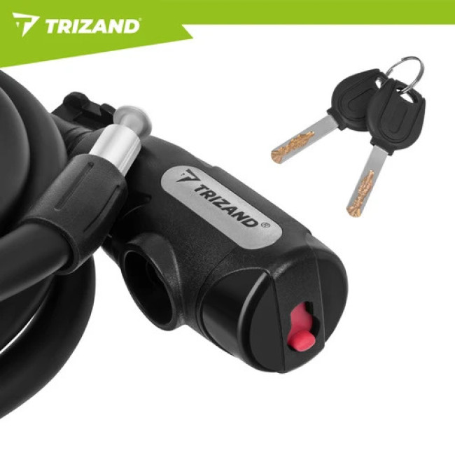Велосипедний замóк Trizand 27614 150 см, 12 мм, сталь, чорний