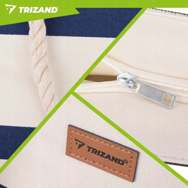 Пляжная сумка-шоппер Trizand 18 л водонепроницаемая, на молнии с внутренним карманом 40 x 37 x 12 см (27597)