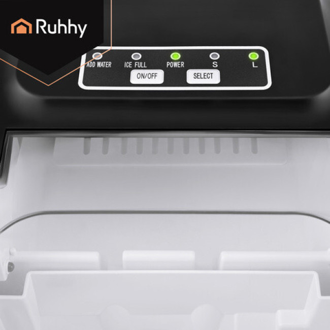 Ледогенератор Ruhhy 27708 - 1.2 л, 12 кг/24 ч, 2 размера льда, черный