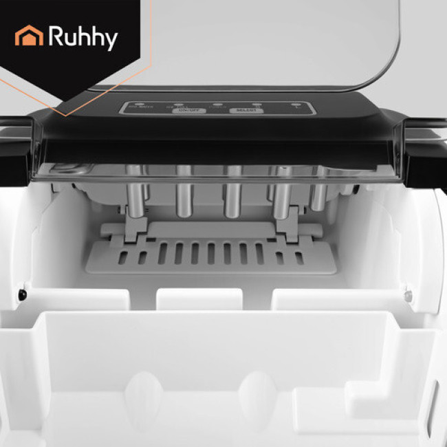 Льдогенератор Ruhhy 27709, 1.2L, 12 кг/24 ч, серебристый, с ложкой