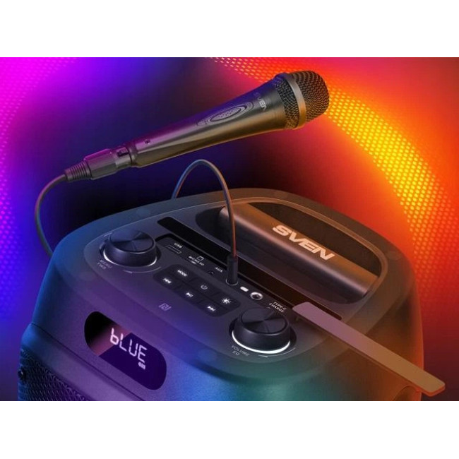 Акустична система SVEN PS-850 Black (100Вт, TWS, bluetooth, NFC, підсвітка, караоке, FM) + мікрофон