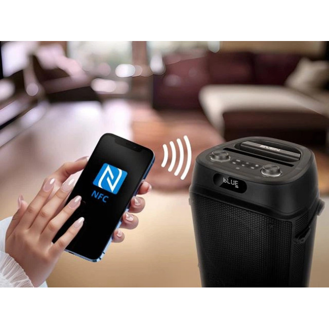 Акустична система SVEN PS-850 Black (100Вт, TWS, bluetooth, NFC, підсвітка, караоке, FM) + мікрофон