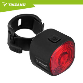 Велосипедний задній ліхтар Trizand 27562 LED, USB-C, IP66, червоний, швидкознімний
