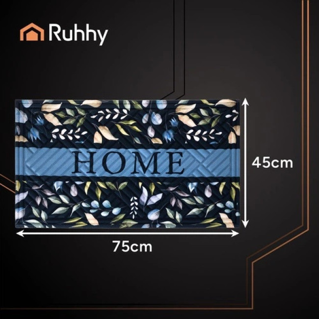 Килимок придверний для взуття Ruhhy Home 26550 75?45 см чорний, вологопоглинаючий