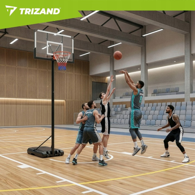 Баскетбольная стойка с корзиной и мячом Trizand XL регулировка высоты 135 305 см, мобильное основание (27365)