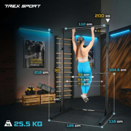 Стаціонарна штанга для підтягувань, бруси, Trex Sport TX-100PR-необмежені можливості тренувань у вашому домашньому тренажерному залі
