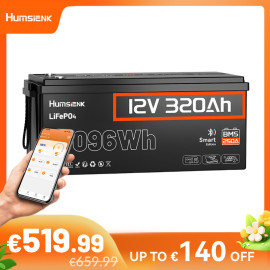 Акумулятор Хумсієнк 320Ah LiFePO4 12V з Блутус 4096Wh (HS12V320AH250BT)