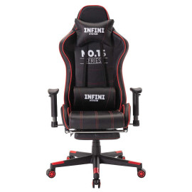 Геймерське крісло Infini series No.16 Gaming Chair чорно-червоне