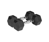 Гантелі Rebel HEX 2.5 кг з чавуну з гумовим покриттям для силових тренувань