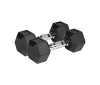 Гумовані чавунні гантелі HEX Rebel 2×6 кг з нековзним покриттям