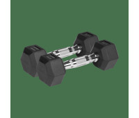 Гантелі Rebel Active RBA-2325-03 HEX чавунні 2x3 кг з гумовим покриттям для силових тренувань