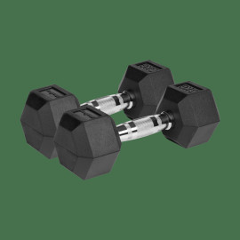 Гумовані чавунні гантелі Rebel RBA-2325-06 HEX 2x6 кг з нековзним покриттям