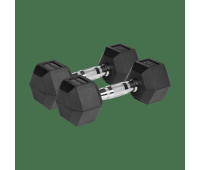Гантелі Rebel RBA-2325-08 HEX 2x8 кг чавунні з гумовим покриттям для силових тренувань