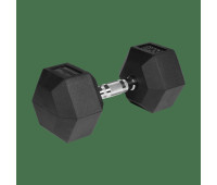 Гантель Rebel RBA-2325-20 20 кг HEX з чавуну з гумовим покриттям для силових тренувань