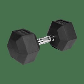 Гантель Rebel RBA-2325-20 20 кг HEX з чавуну з гумовим покриттям для силових тренувань