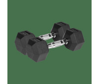 Гумовані гантелі HEX Rebel RBA-2325-04 2x4 кг чавунні для силових тренувань