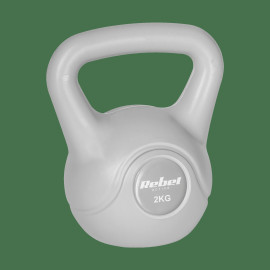 Гіря бітумінозна Rebel ACTIVE 2 кг RBA-2322G-02 сіра з ергономічною ручкою та плоским дном