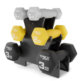 Набір гантелей круглих TREX Sport TX-V120VS 12кг з підставкою