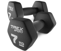 Гантелі Трекс Спорт TX-070VD 2x7 кг неопренові чавунні шестигранні для силових тренувань