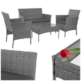Садові меблі Gardlov 26907 ротанг антрацит 95 х 53 х 29 см