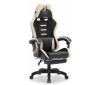 Геймерське крісло Hell's Chair HC-1039 2.0 Black Beige тканина