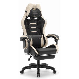 Геймерське крісло Hell's Chair HC-1039 2.0 Black Beige тканина