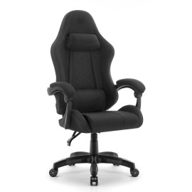 Геймерське крісло Hell's Chair HC-1008 Black 2.0 тканина/сітка