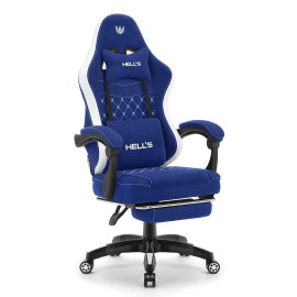 Геймерське крісло Hell's Chair HC-1015 Blue White тканина