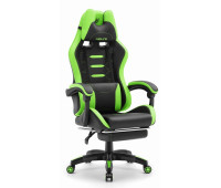 Геймерське крісло Hell's Chair HC-1039 2.0 Green Black екошкіра