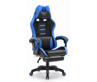 Геймерське крісло Hell's Chair HC-1039 2.0 Blue Black екошкіра