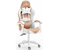 Геймерське крісло Hell's Chair Rainbow Бежеве екошкіра JX-1002/n