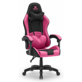 Геймерське крісло Hell's Chair Rainbow 2.0 Pink Black тканина JX-1002