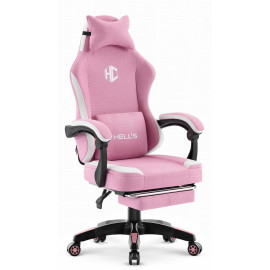 Геймерське крісло Hell's Chair HC-1016 Pink White тканина
