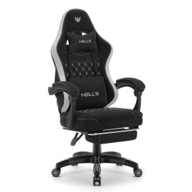 Геймерське крісло Hell's Chair HC-1015 Black Grey тканина