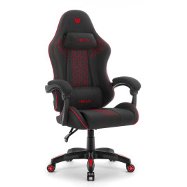 Геймерське крісло Hell's Chair HC-1008 Black Red 2.0 тканина/сітка