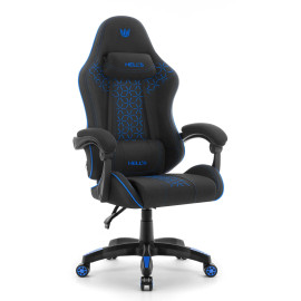 Геймерське крісло Hell's Chair HC-1008 Black Blue 2.0 тканина/сітка/n