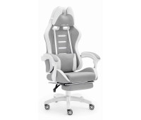 Геймерське крісло Hell's Chair HC-1039 2.0 Grey White тканина