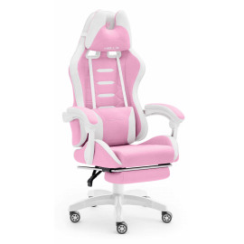 Геймерське крісло Hell's Chair HC-1039 2.0 Pink White тканина