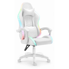 Геймерське крісло екошкіра Hell's Chair HC-1000 White LED