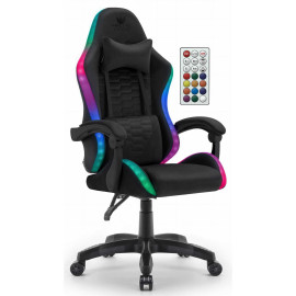 Геймерське крісло тканинне Hell's Chair HC-1000 Чорний LED