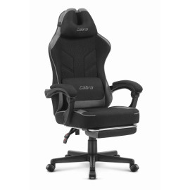 Ігрове крісло CABRO C504 FABRIC чорно-сіра тканина стильний дизайн та комфорт
