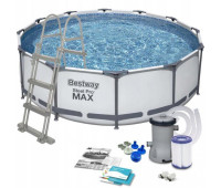 Басейн Каркасний Bestway Steel Pro Max 366x100 см з Фільтром і Драбиною 56418 - Літній Відпочинок для Сім'ї