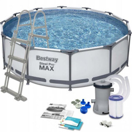 Басейн Каркасний Bestway Steel Pro Max 366x100 см з Фільтром і Драбиною 56418 - Літній Відпочинок для Сім'ї
